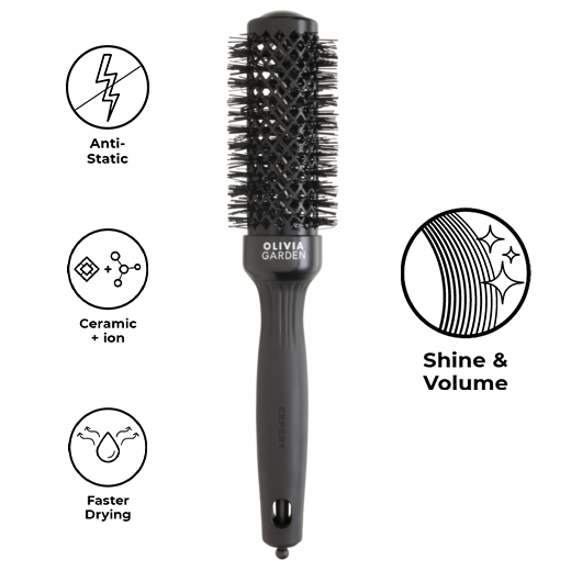 Olivia Garden Expert Blowout Shine Black četka 35