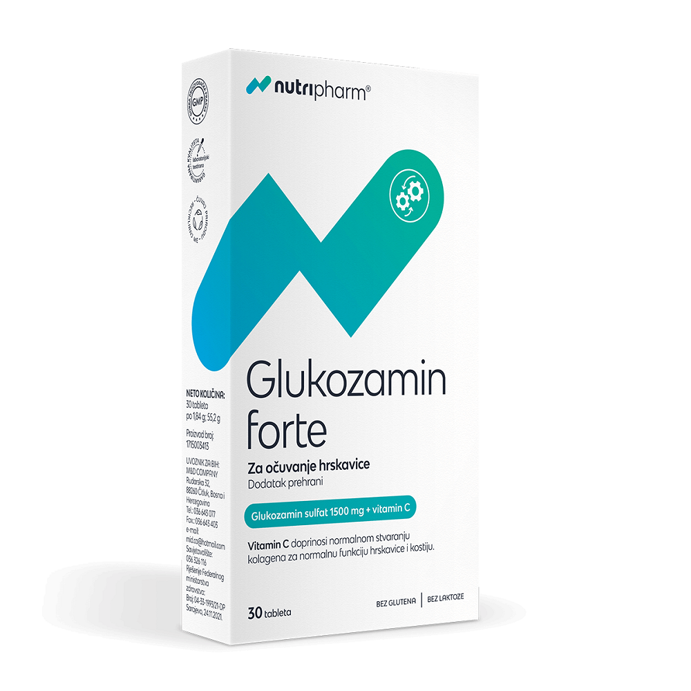 Nutripharm Glukozamin forte 1500 mg 30 tableta, dodatak prehrani