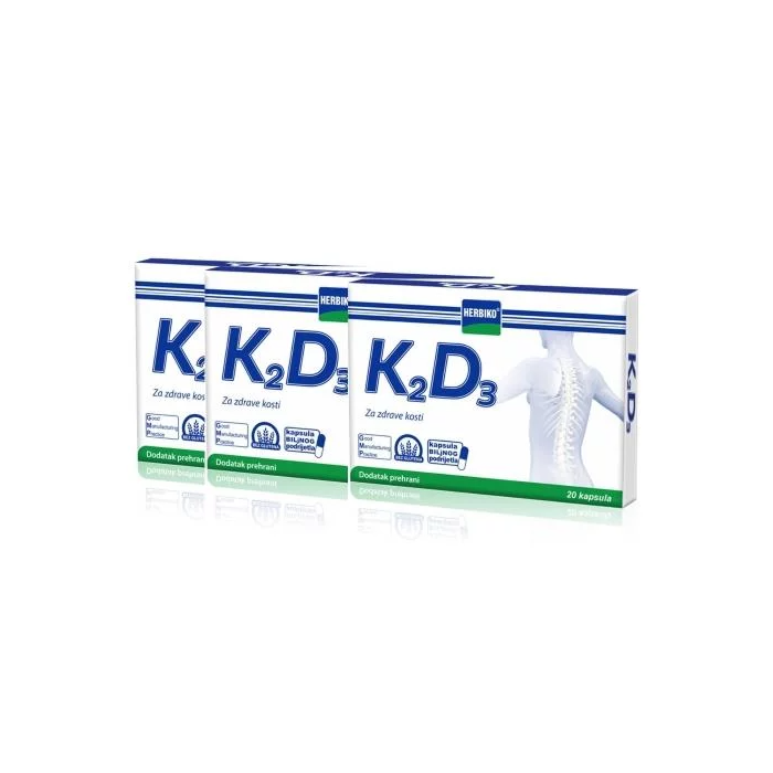 Abela Pharm Herbiko K2 D3, 20 kapsula 2+1 PROMO