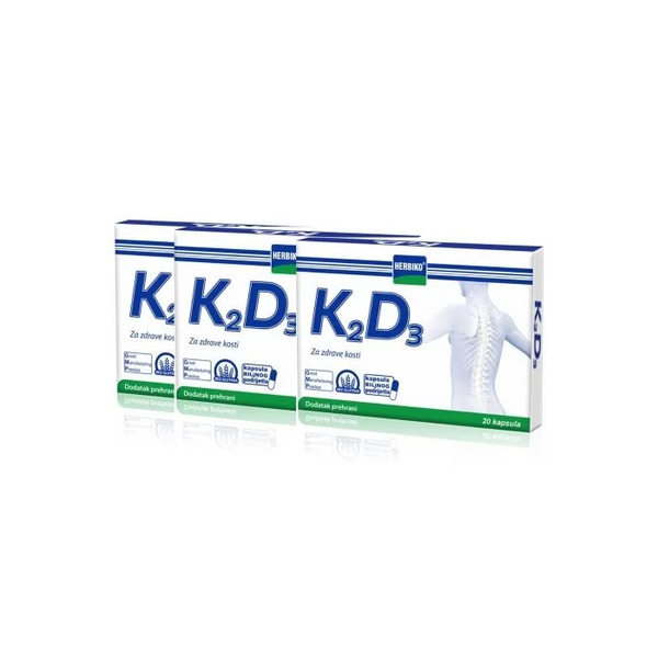 Abela Pharm Herbiko K2 D3, 20 kapsula 2+1 PROMO