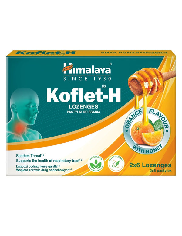 Himalaya Koflet-H pastile s okusom naranče 12 pastila, dodatak prehrani