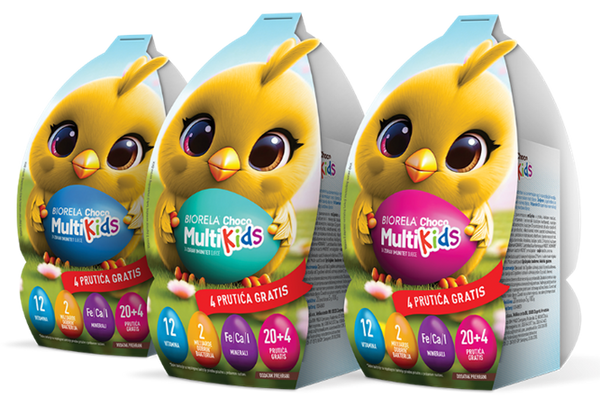 Biorela® Choco Multi Kids 20+4 komada GRATIS, dodatak prehrani