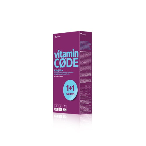 Yasenka Vitamin CODE Kalcij Plus 20 šumećih tableta 1+1 GRATIS