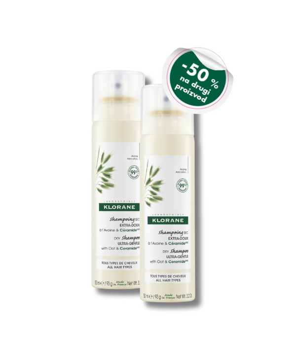 Klorane suhi šampon sa zobenim mlijekom i CeramideLIKE 150 ml DUO