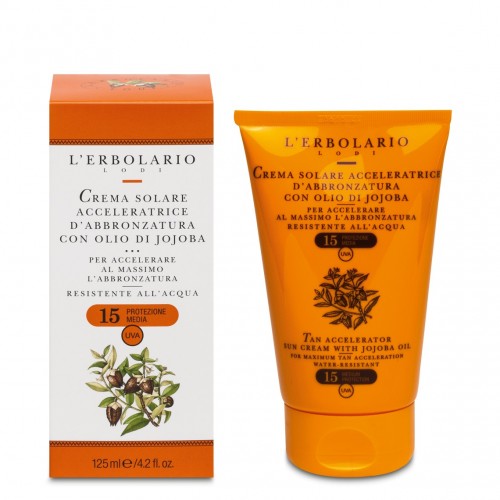 L'erbolario Sun krema za ubrzano tamnjenje SPF15+, 125 ml