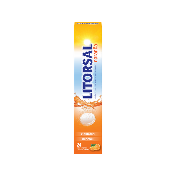 Litorsal šumeće tablete s okusom naranče 24 komada, dodatak prehrani