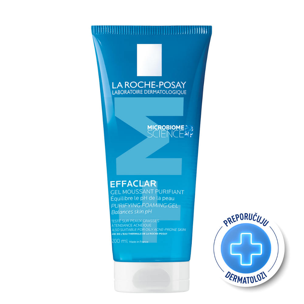 La Roche-Posay EFFACLAR Pjenušavi gel za čišćenje masne, osjetljive kože sklone aknama 200 ml