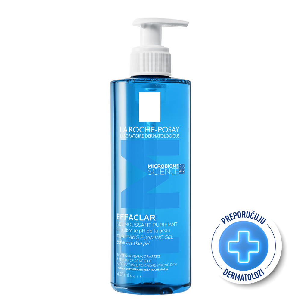 La Roche-Posay EFFACLAR Pjenušavi gel za čišćenje masne, osjetljive kože sklone aknama 400 ml