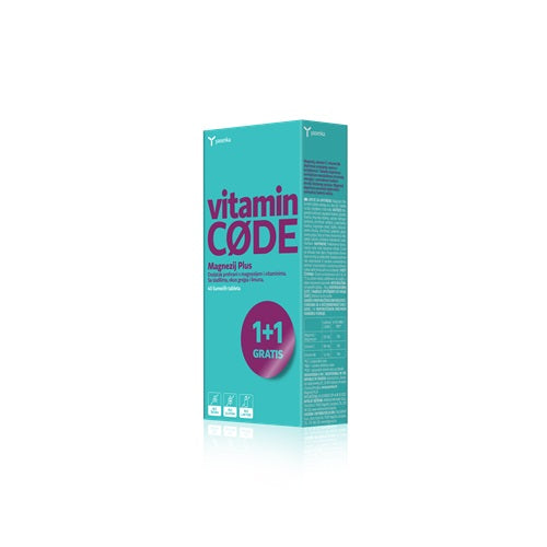 Yasenka Vitamin CODE Magnezij Plus 20 šumećih tableta 1+1 GRATIS