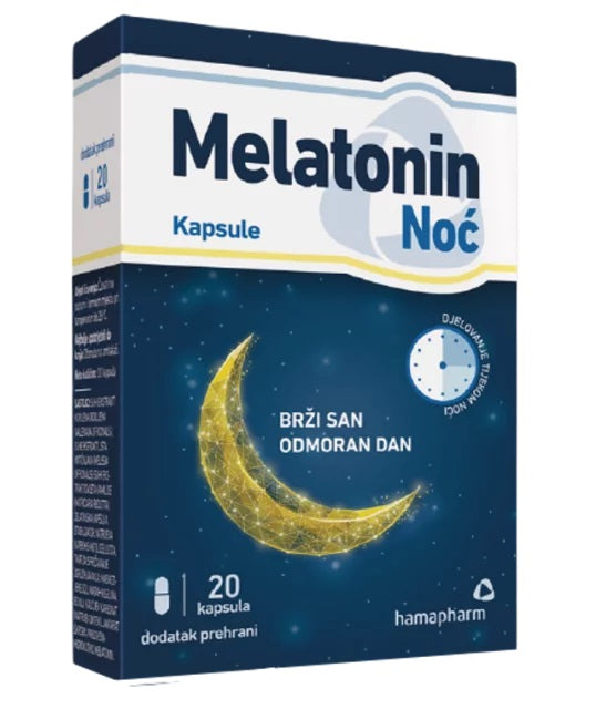 suhi ekstrakt korijena odoljena (Valeriana officinalis), suhi ekstrakt lista matičnjaka (Melissa officinalis), suhi ekstrakt cvijeta kamilice (Matricaria recutita), želatinska kapsula, stabilizator: natrijeva karboksi metil celuloza, tvar za sprečavanje zgrudnjavanja: magnezijeve soli masnih kiselina, bojila: kalcijev karbonat i natrijev oktenil jantarat škroba, piridoksin-hidroklorid, melatonin.