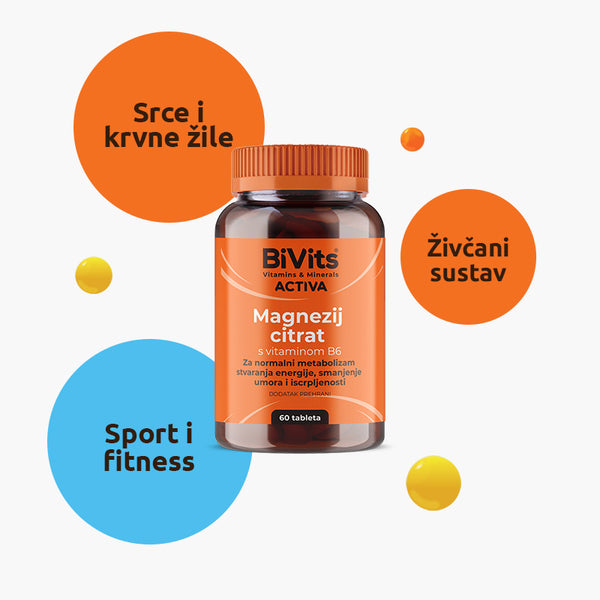 BiVits Magnezij Citrat s vitaminom B6 60 tableta
