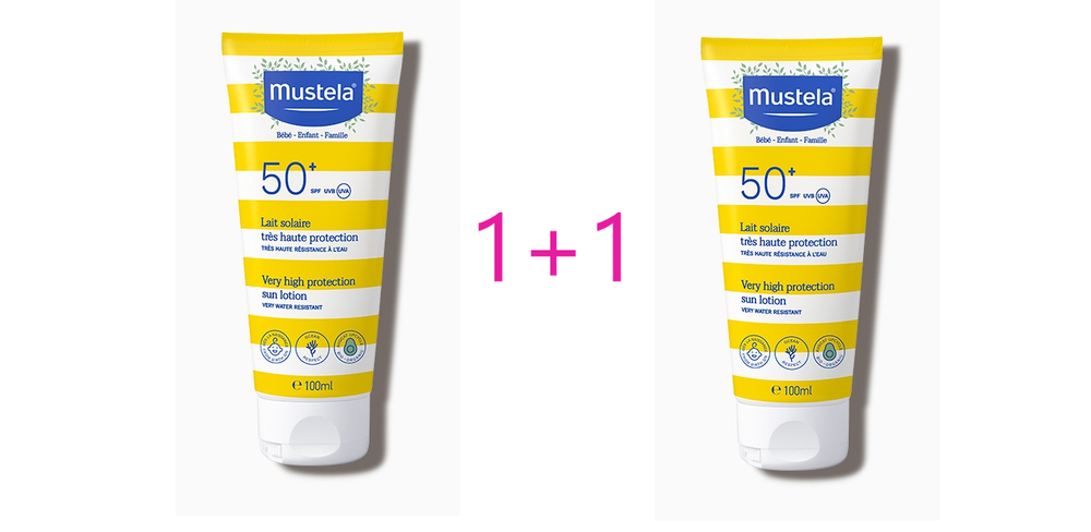 Mustela Mlijeko za zaštitu od sunca SPF50+, 100 ml 1+1 GRATIS