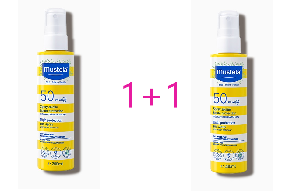 Mustela Mlijeko za zaštitu od sunca u spreju SPF50+ 200 ml 1+1 gratis