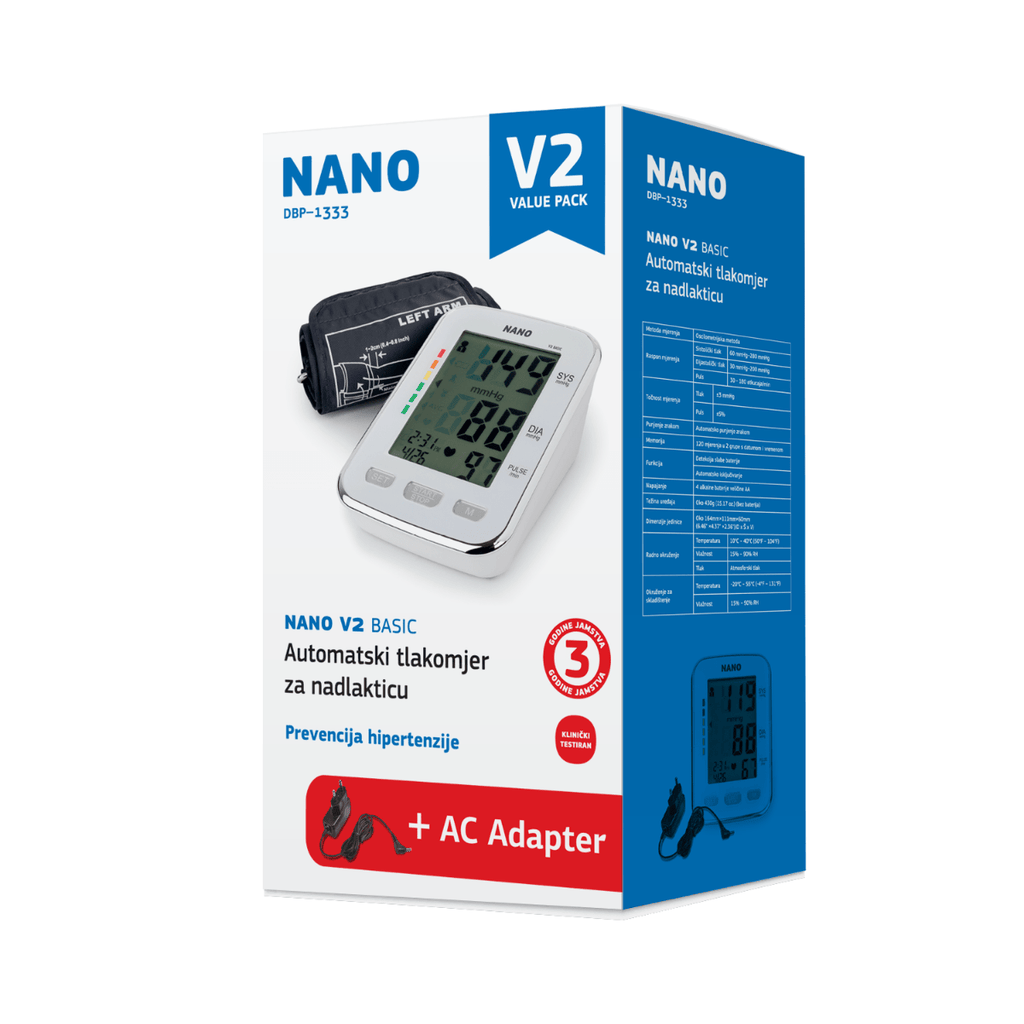 NANO V2 BASIC tlakomjer za nadlakticu+adapter