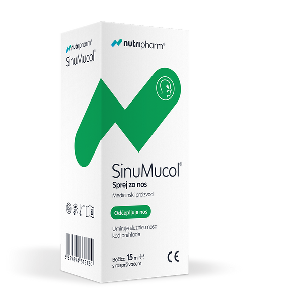 Nutripharm Sinumucol sprej za nos, 15 ml, medicinski proizvod