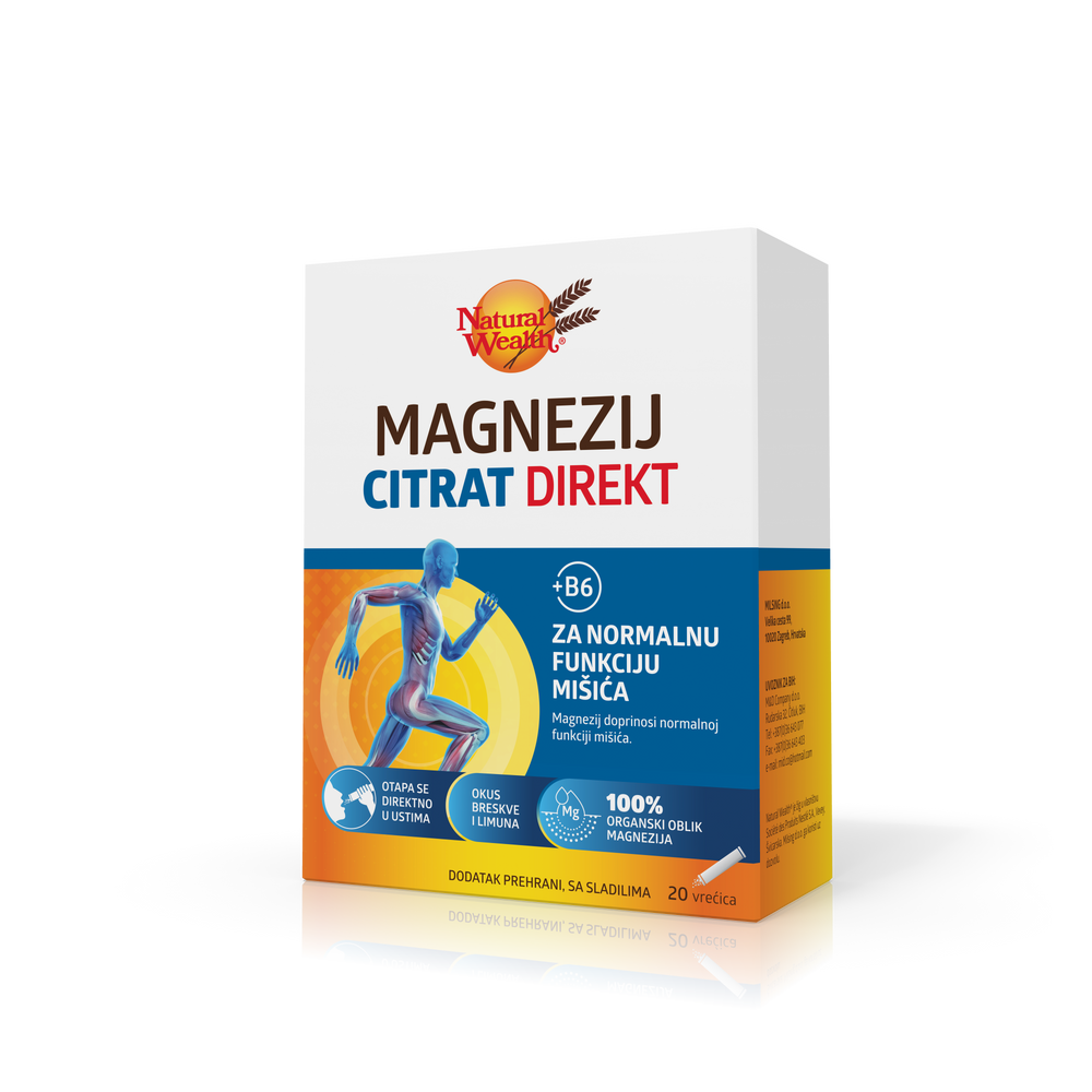 Natural Wealth Magnezij Citrat direkt + B6 20 vrećica, dodatak prehrani