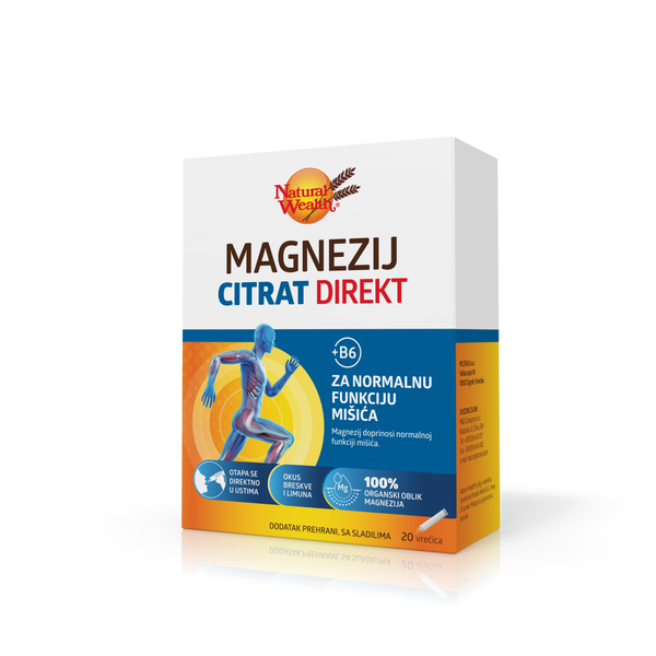 Natural Wealth Magnezij Citrat direkt + B6 20 vrećica, dodatak prehrani