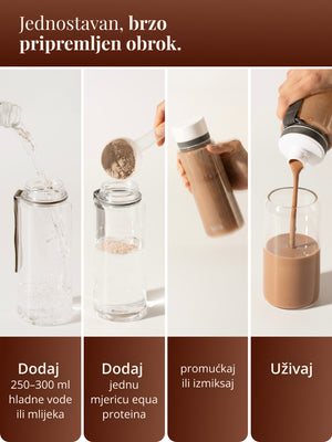 EQUA Veganski proteini od čokolade 600 g, dodatak prehrani
