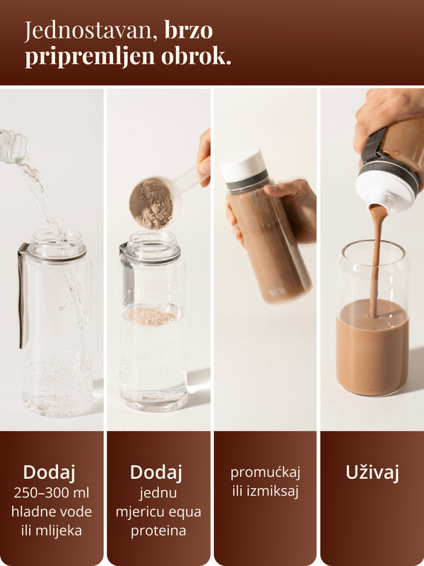 EQUA Veganski proteini od čokolade 600 g, dodatak prehrani