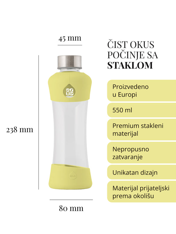 EQUA Active Lemon staklena boca 550 ml