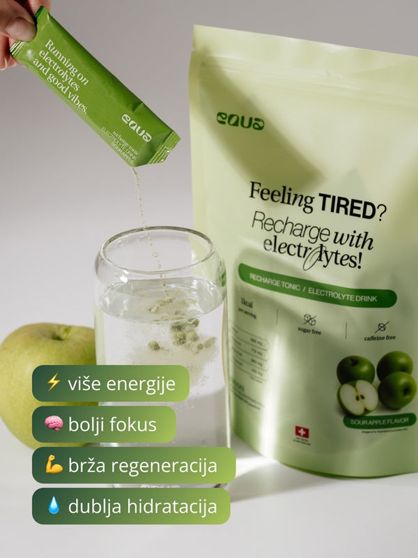 EQUA Recharge Tonic okus zelene jabuke 20 vrećica, dodatak prehrani