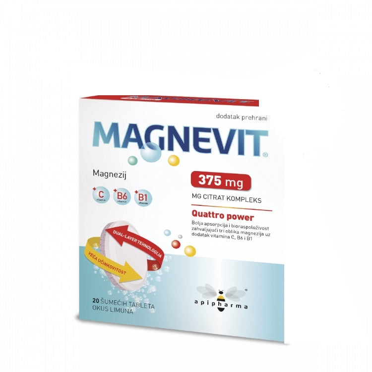 Apipharma Magnevit 375 mg 20 šumećih tableta