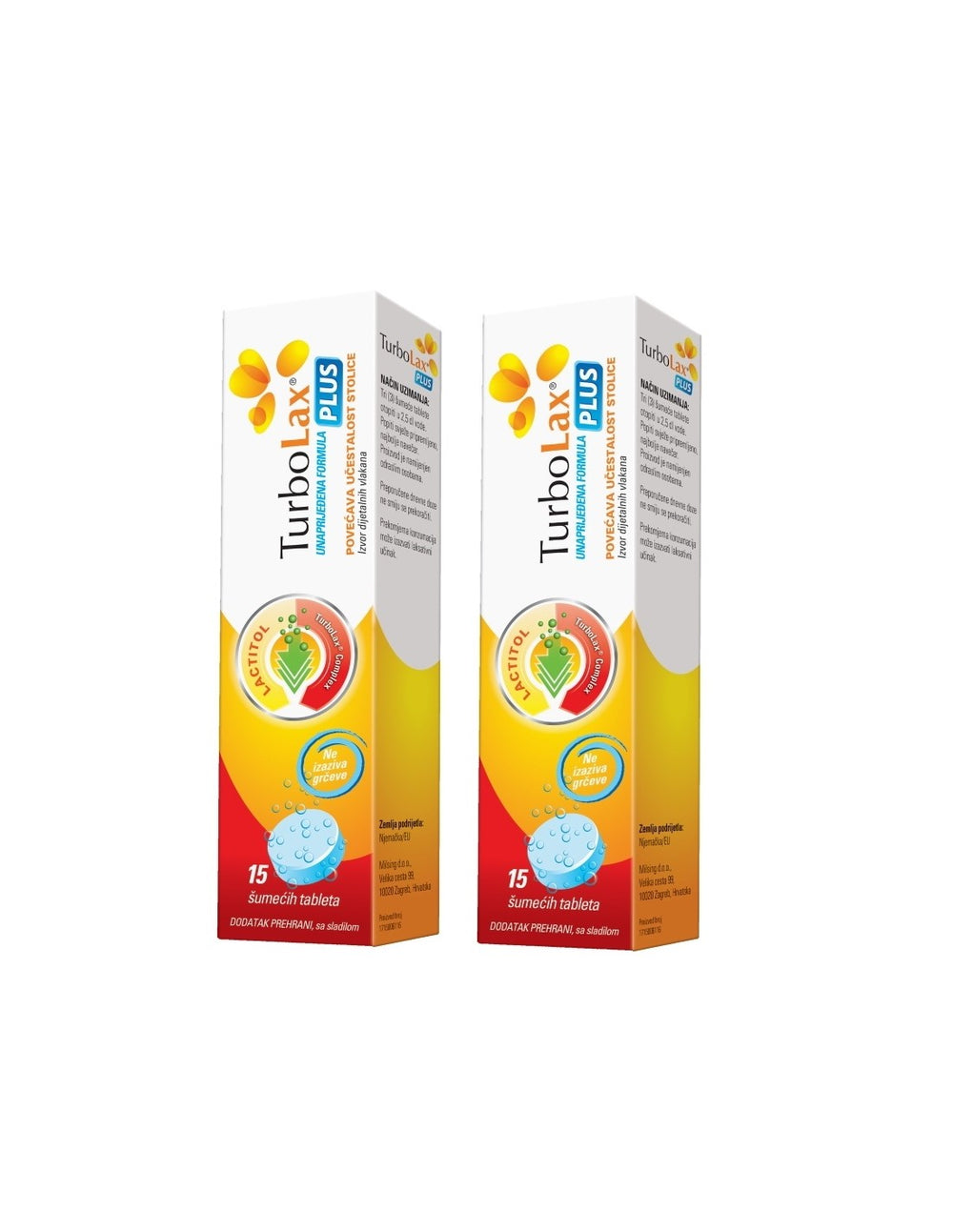 Turbolax Plus 15 šumećih tableta 1+1 GRATIS
