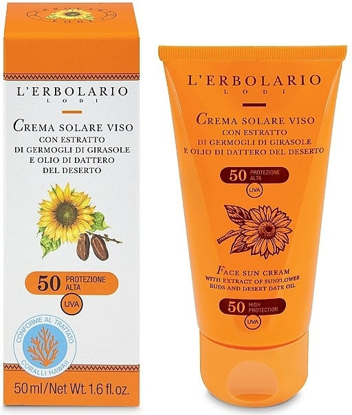 L'erbolario Sun Krema za lice SPF 50+, 50 ml