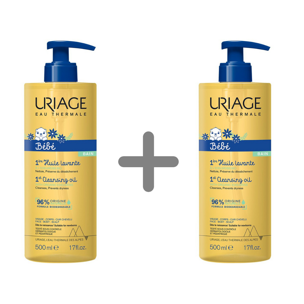 Uriage Bebe 1er Prvo ulje za kupanje i tuširanje 500 ml 1+1 GRATIS