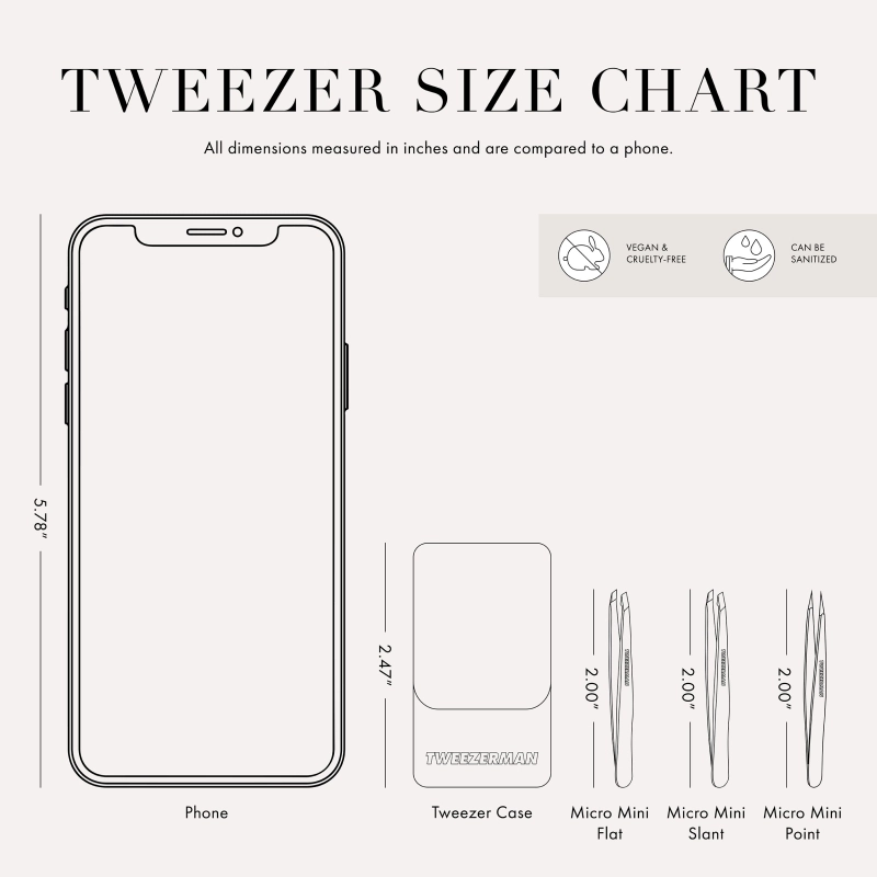 Slant Tweezer Set za obrve micro mini