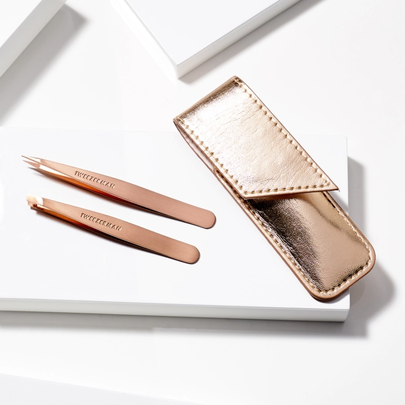 Slant Tweezer Set za obrve rose gold petite