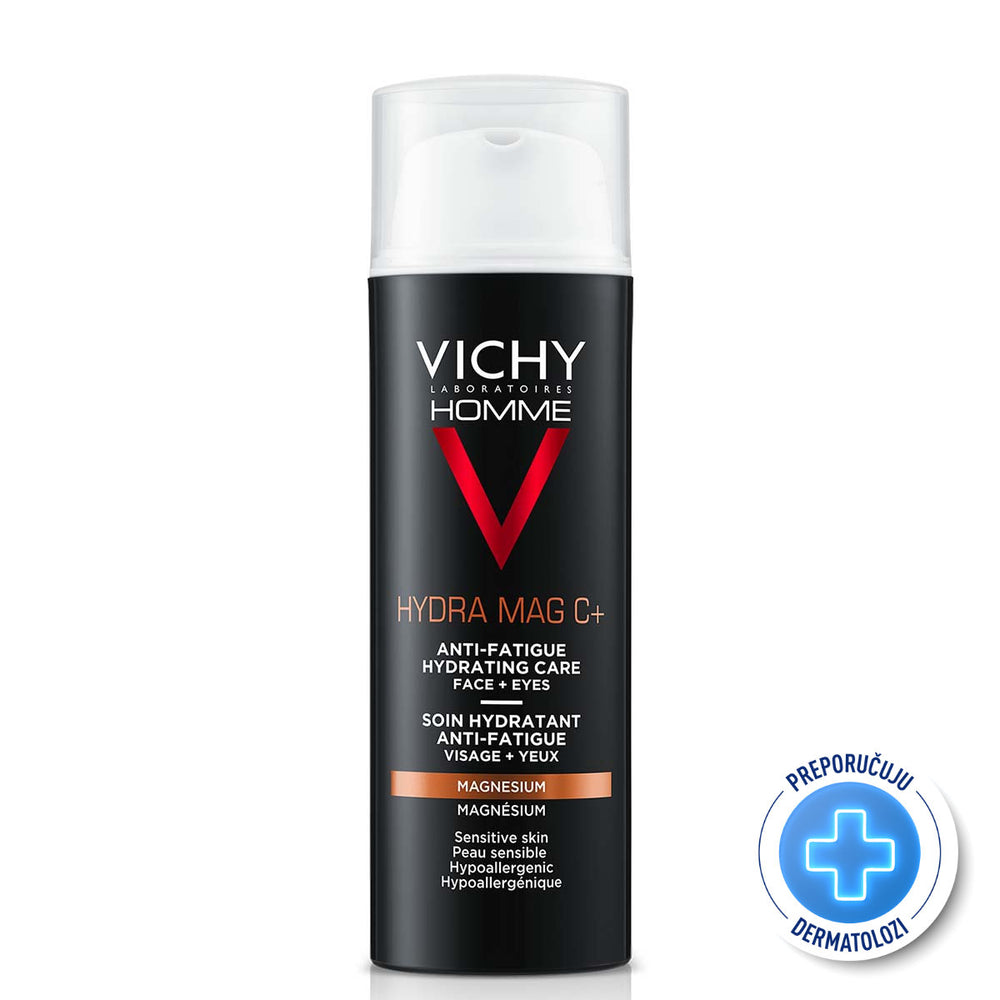VICHY HOMME HYDRA MAG C+ Hidratantna njega protiv znakova umora za lice i područje oko očiju, 50 ml