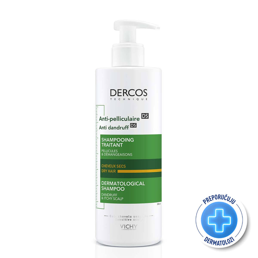 Vichy Dercos šampon protiv prhuti za suhu kosu 390 ml