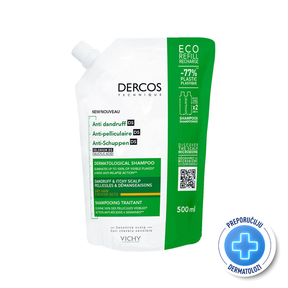 VICHY DERCOS AD Šampon PROTIV PRHUTI za suhu kosu ECO REFILL 500 ml