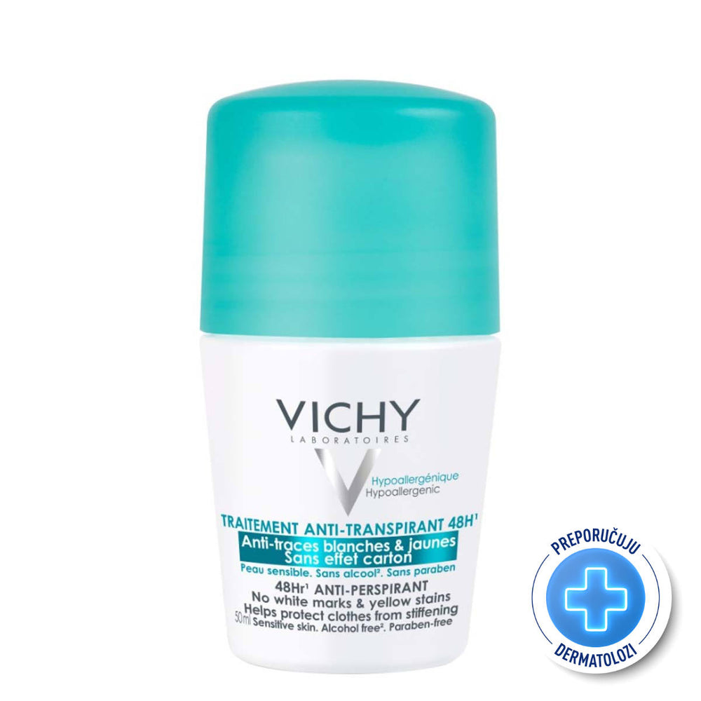Vichy Deo Roll on protiv bijelih tragova i žutih mrlja 50 ml