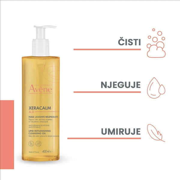 Avene XeraCalm A.D relipidirajuće ulje za čišćenje 400 ml