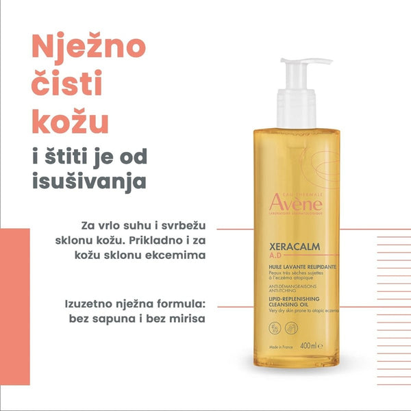 Avene XeraCalm A.D relipidirajuće ulje za čišćenje 400 ml