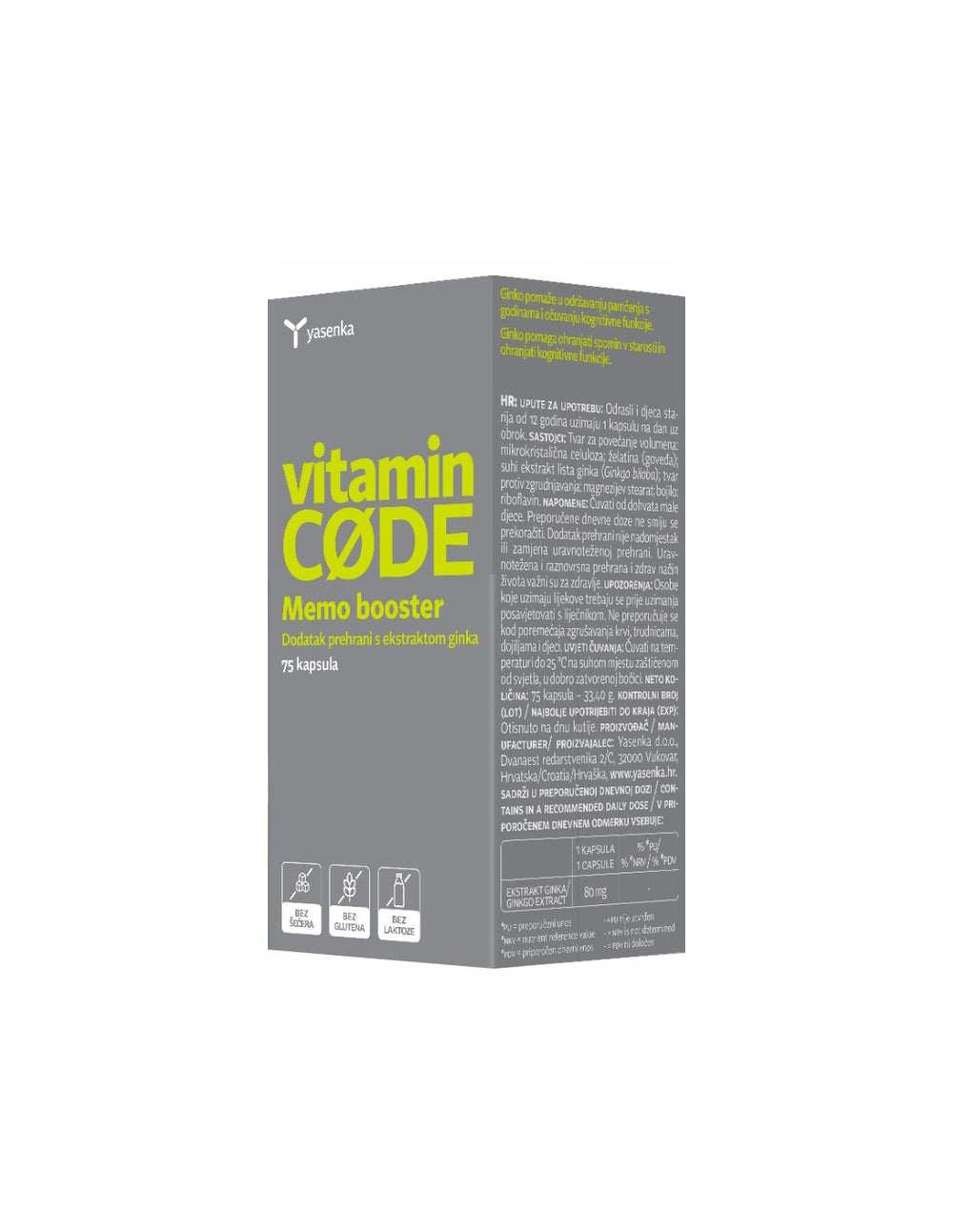 Yasenka Vitamin CODE Memo Booster 75 kapsula