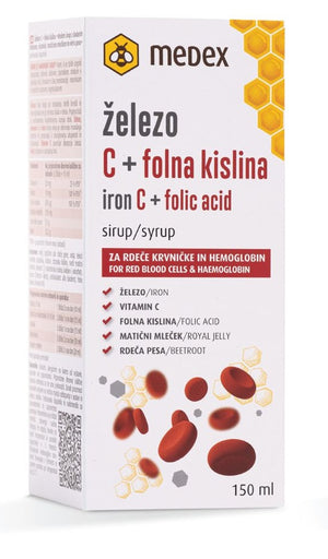 Medex sirup željezo s vitaminom C i folnom kiselinom 150 ml