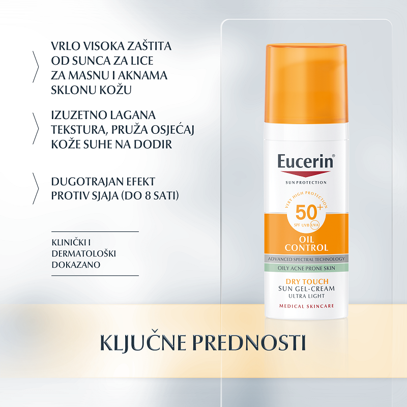 Eucerin Oil Control Dry Touch gel-krema SPF50+ 50 ml