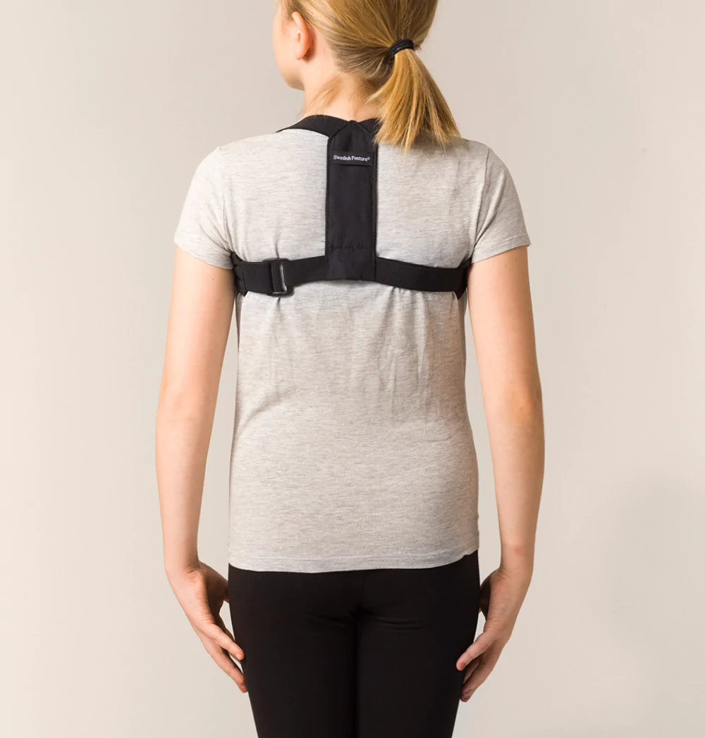 Swedish Posture dječja proteza za leđa, 12-16g, crna