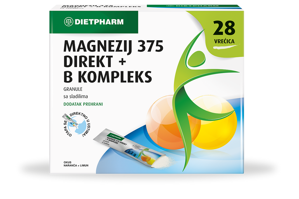 Dietpharm Magnezij 375 Direkt + B kompleks granule 28 vrećica