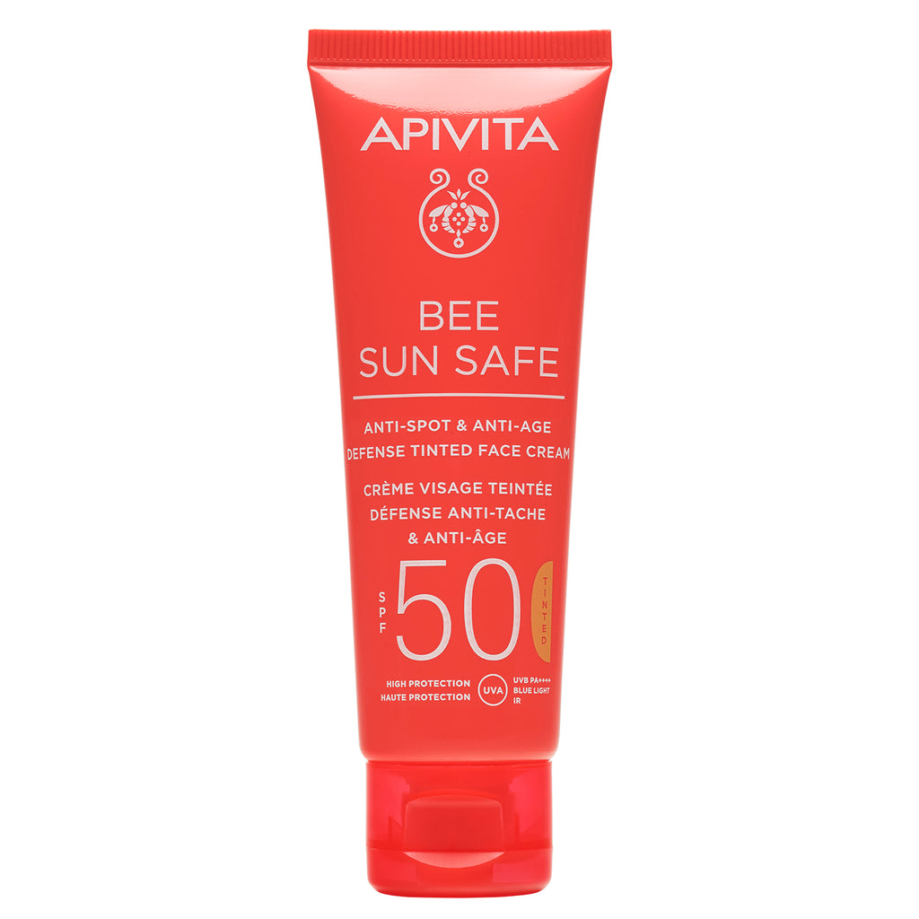 Apivita Bee Sun Safe tonirana krema za lice protiv mrlja i starenja SPF50 50 ml