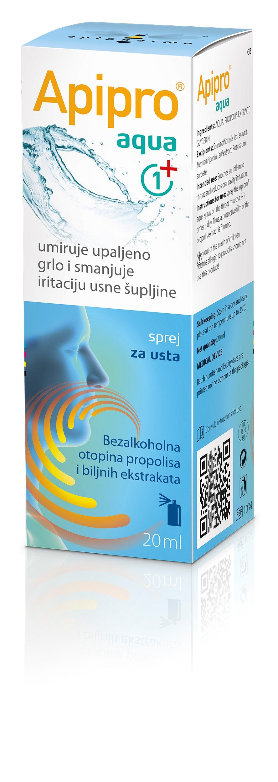 Apipharma Apipro Aqua sprej za usta 20 ml