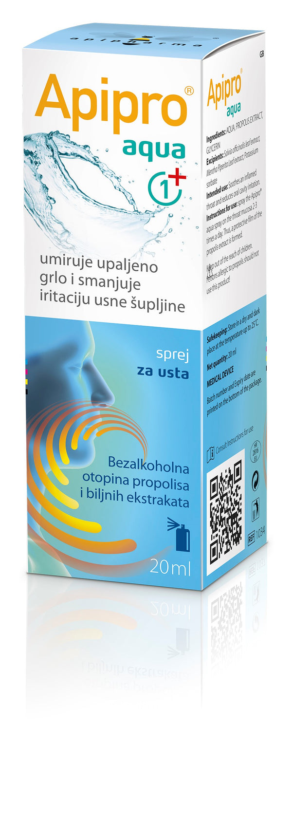 Apipharma Apipro Aqua sprej za usta 20 ml