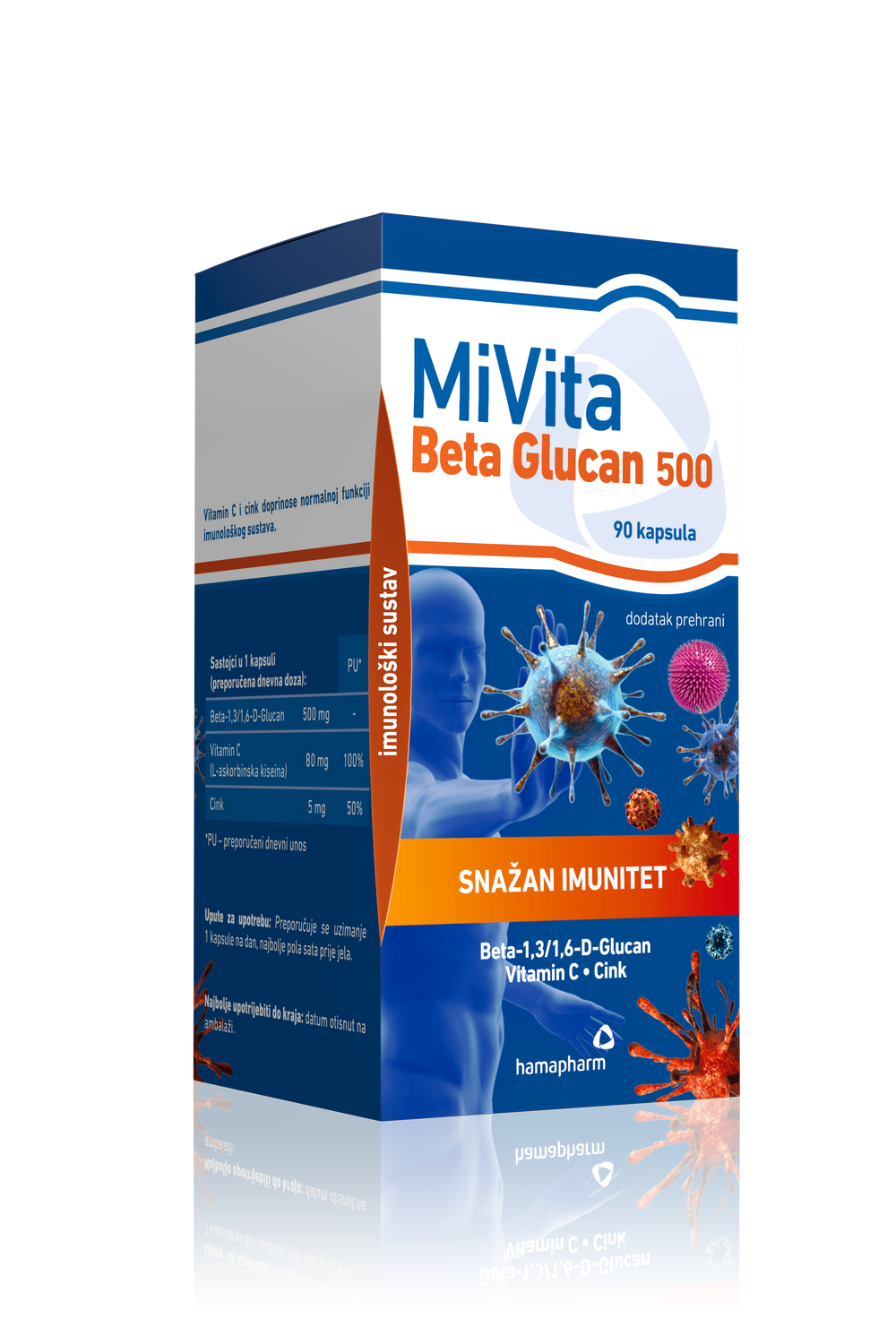 Hamapharm MiVita Beta Glukan 500 mg, 90 kapsula