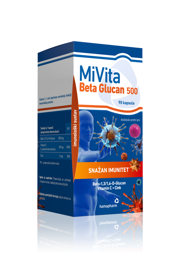 Hamapharm MiVita Beta Glukan 500 mg, 90 kapsula