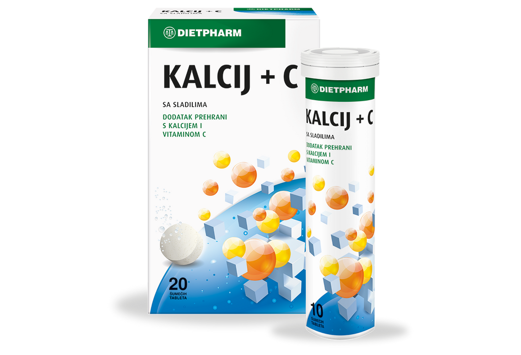 DIETPHARM Kalcij+C šumeće tablete, 20 tableta