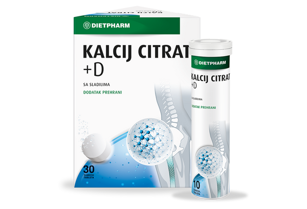 DIETPHARM Kalcij Citrat + D šumeće tablete, 30 komada