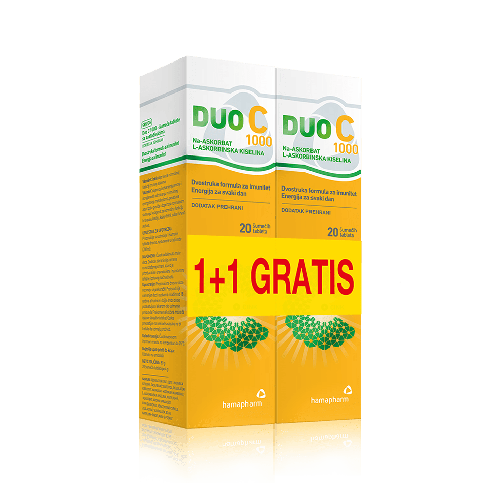 Hamapharm Duo C 1000 20 šumećih tableta 1+1 GRATIS